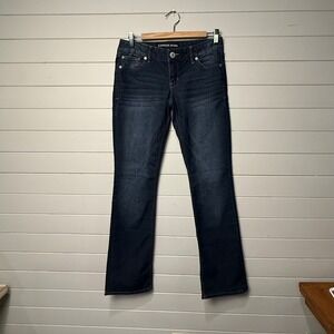 Express Barely‎ Boot Zelda Ultra Low Rise Jeans Dark Wash 2R Stretch Denim